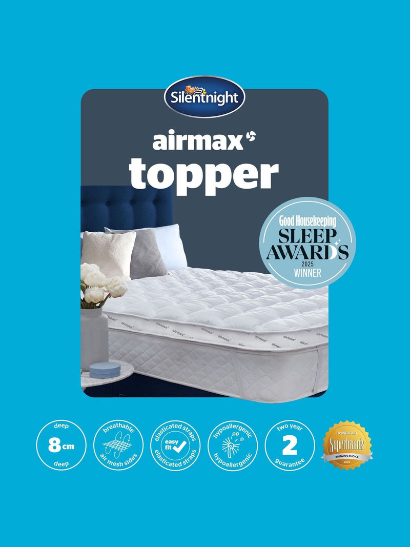 Silentnight White Airmax 800 8cm mattress topper (British brand)