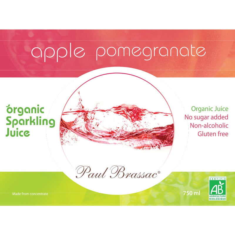 Paul Brassac Organic Sparkling Fruit Juice, 3 x 750ml