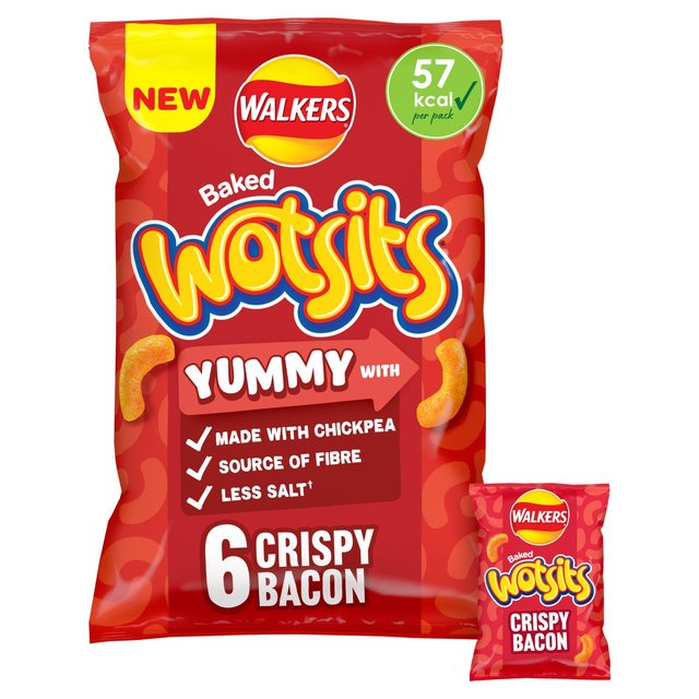 Walkers Wotsits Crispy Bacon Multipack Chickpea Crisps 6 x 12g GOODS M&S
