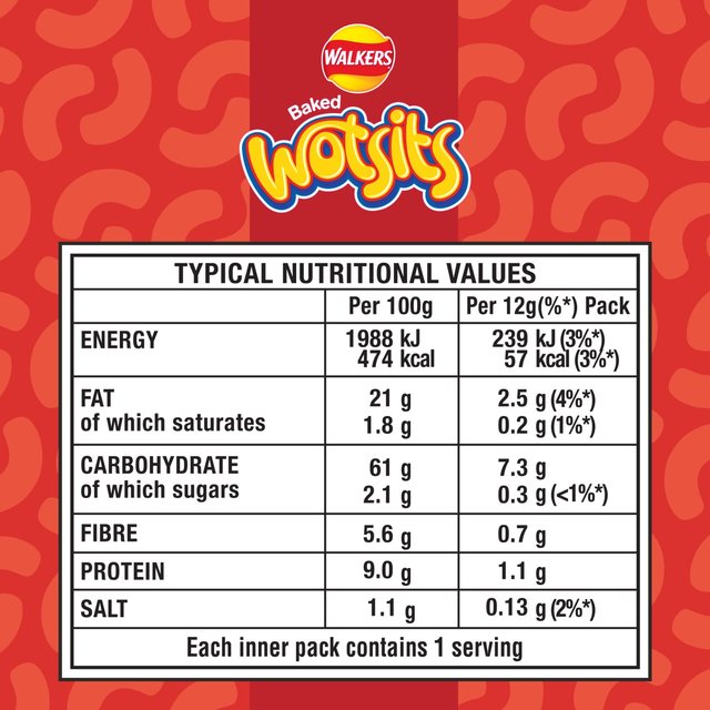 Walkers Wotsits Crispy Bacon Multipack Chickpea Crisps 6 x 12g GOODS M&S