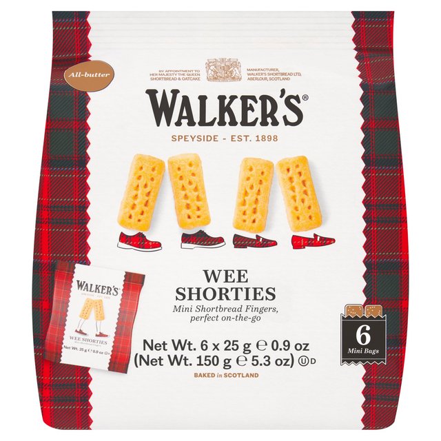 Walker's Shortbread Wee Shorties Mini Shortbread Fingers Multipack 6 x 25g GOODS M&S