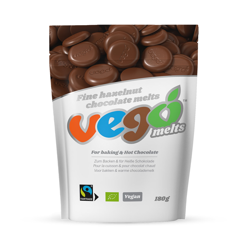 Vego hazelnut gianduja hot chocolate melts 180g (British brand)