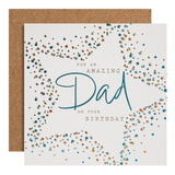 M&S Dad Star Foiled Birthday Card 15cm x 15cm