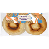 Ocado White Oven Bottom Muffins Bread Rolls 4 Pack