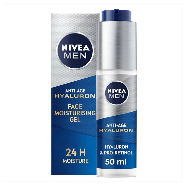 Nivea Men Hyaluron Anti-Age Face Moisturising Gel 50ml, imported from the UK