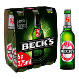 Becks German Lager Beer Bottles 6 x 275ml