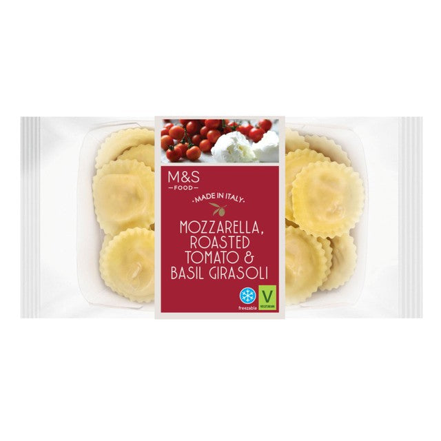M&S Girasoli filled pasta with mozzarella and tomato 250g, imported from the UK