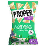 Properchips sour cream and chive lentil chips 20g, imported from the UK