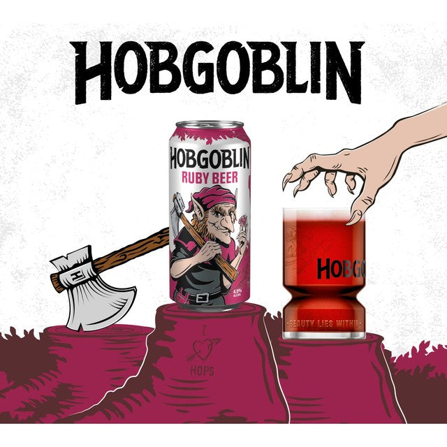 Hobgoblin Ruby Ale beer 4 x 568ml cans, UK version