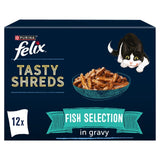 Felix Tasty Shreds Fish Selection in Gravy wet cat food 12 x 80g - British product