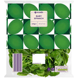 Ocado washed baby spinach 220g, imported from the UK