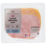 M&S British sliced breaded ham 125g, imported from the UK