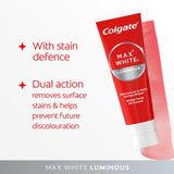 Colgate Max White Luminous Whitening Toothpaste 100ml - British product