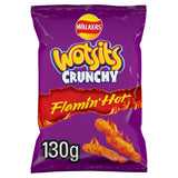 Wotsits Crunchy Extra Flamin' Hot crisps 130g (British brand)