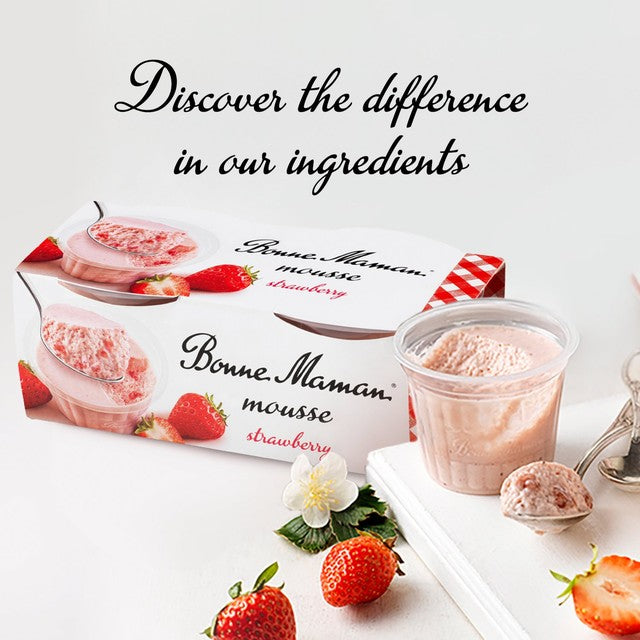 Bonne Maman strawberry mousse dessert 2 x 70g - British product