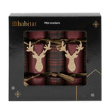 Sainsburys Home Mini Christmas Crackers ReindeerTartan Design