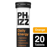 Phizz orange daily energy effervescent tablets 20 pack, imported from the UK
