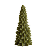 M&S Cosy Christmas Tree Candle Green Large Festive Candle
