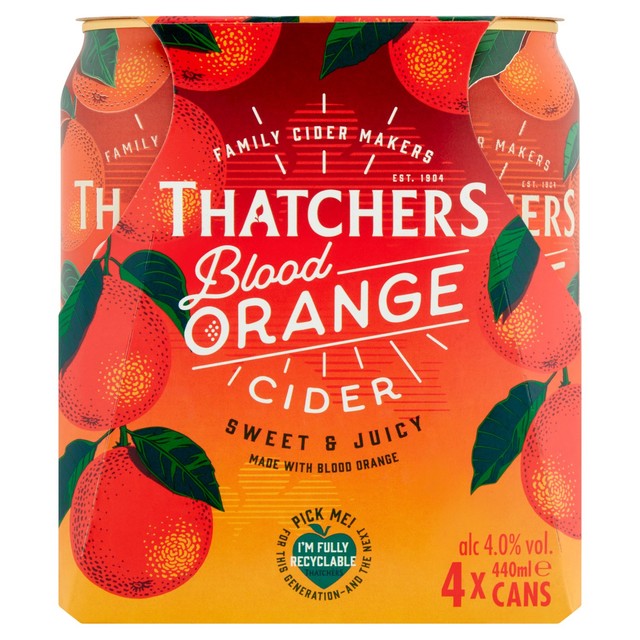 Thatchers Blood Orange cider 4 x 440ml (British brand)