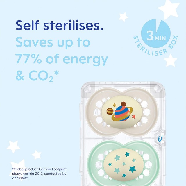 MAM Night Soother 6-18m 2pk, imported from the UK