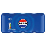 Pepsi Regular cola soft drink 8 x 330ml, imported from the UK