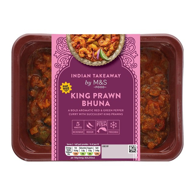 M&S King Prawn Bhuna curry 400g, imported from the UK
