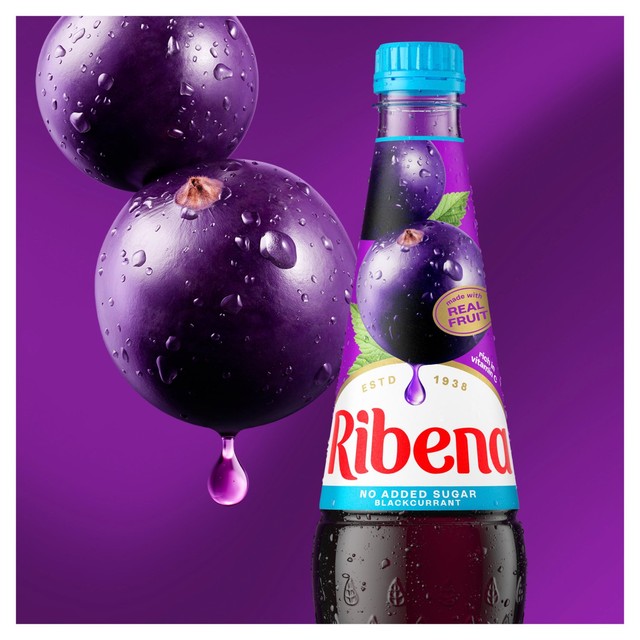 Ribena blackcurrant no added sugar squash 1.5L, imported from the UK