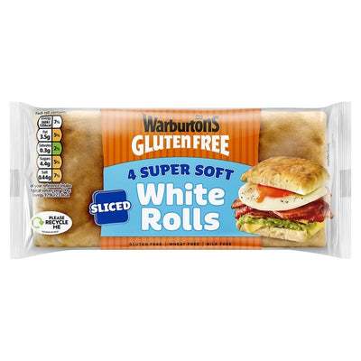 Warburtons Gluten Free White Square Rolls Bread Pack of 4