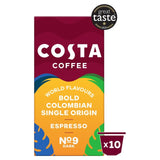 Costa Colombia Roast coffee pods 10 per pack - British product