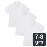 Marks & Spencer Girls School Blouse Easy Iron White 7-8 Years Pack of 3