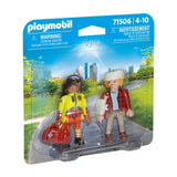 Playmobil medic and injured person toy set, imported from the UK