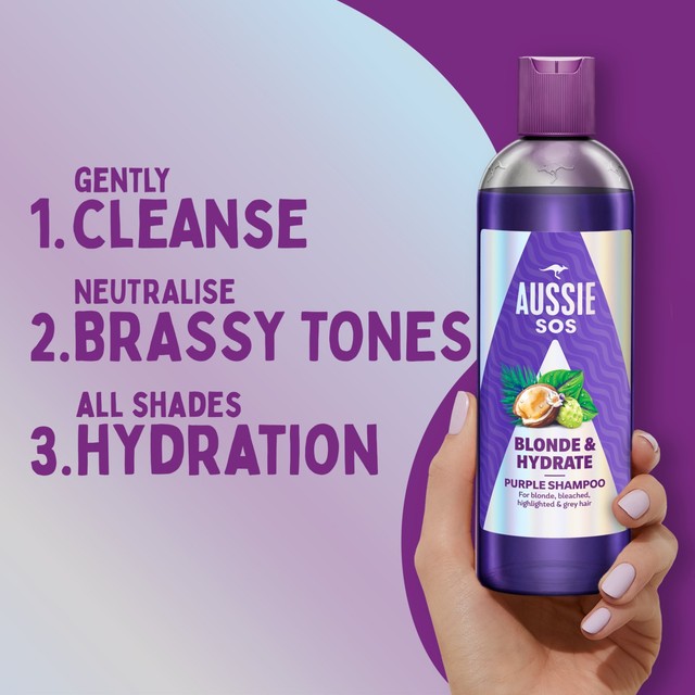 Aussie Blonde & Hydrate purple shampoo 300ml - British product