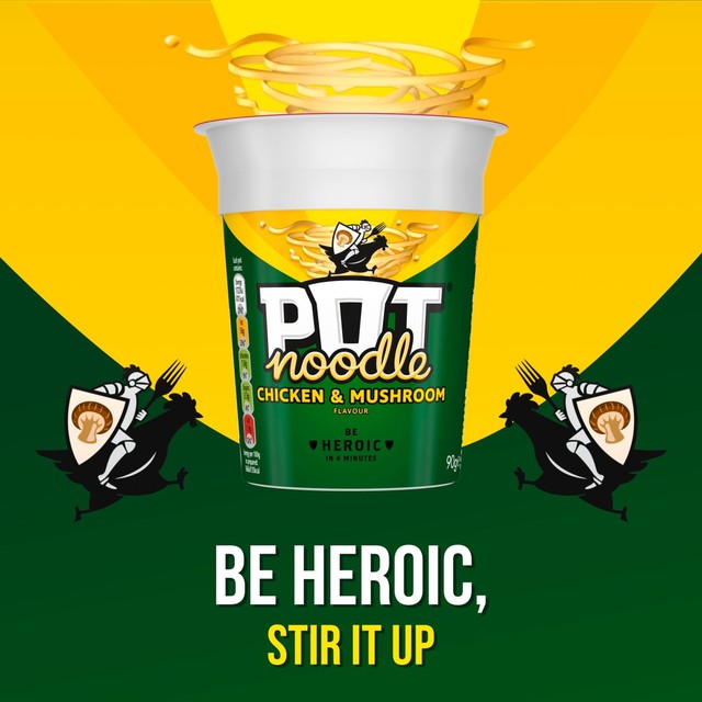 Pot Noodle chicken mushroom instant noodle pot 90g, imported from the UK