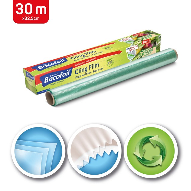 Bacofoil PVC Free Cling Film 30m x 32.5cm - British product