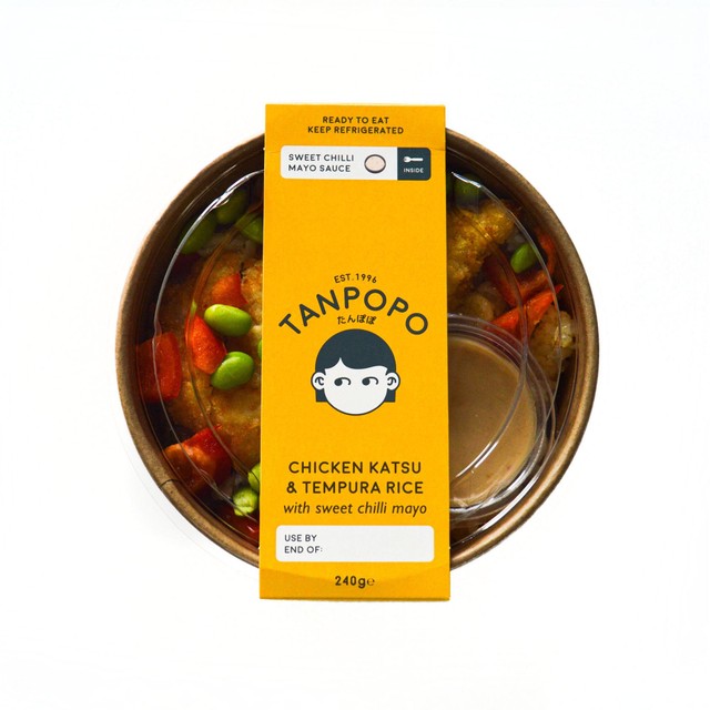 Tanpopo Chicken Katsu & Tempura Rice chilled ready meal 240g (British brand)