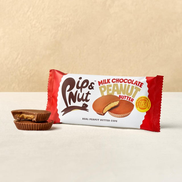 Pip & Nut Milk Chocolate Peanut Butter Cups 31g, imported from the UK