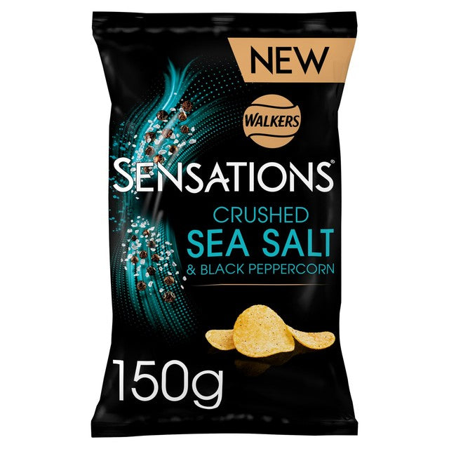 Walkers Sensations Salted & Black Peppercorn crisps 150g (British brand)