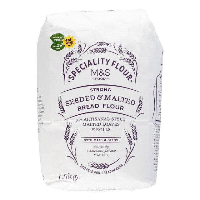 M&S seeded and malted bread flour 1.5kg, imported from the UK