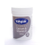 Valupak Calcium and Vitamin D supplement tablets 30 pack (British brand)