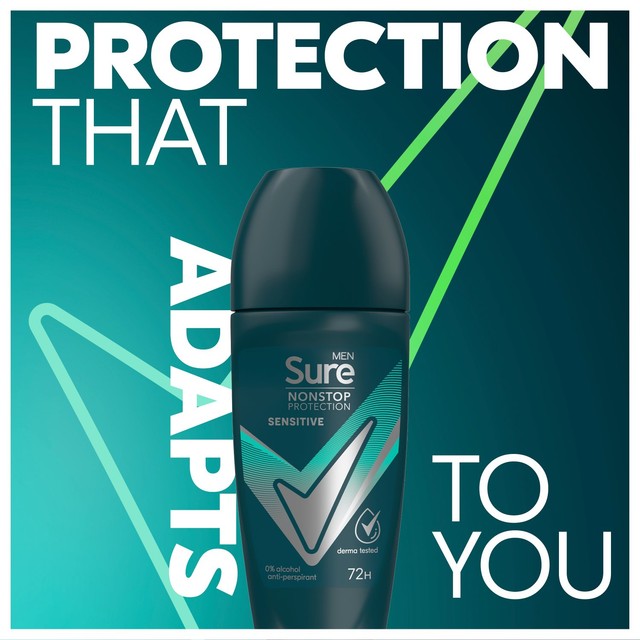 Sure men nonstop sensitive anti-perspirant deodorant roll on 50ml (British brand)