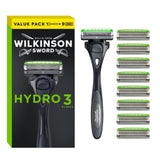 Wilkinson Sword Hydro 3 Skin Protection Men's Razor with 9 Blades