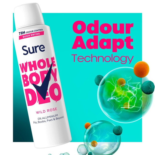 Sure Wild Rose deodorant spray 150ml (British brand)