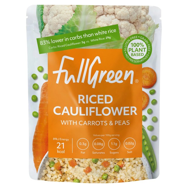 FullGreen Riced Cauliflower Carrots Peas 200g - British product