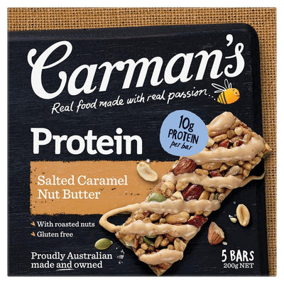 Sapphire Carmans Kitchen Salted Caramel Nut Butter Protein Bar 5 x 40g