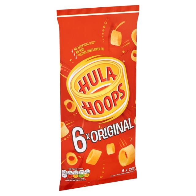 Hula Hoops Original multipack crisps 6 x 24g, UK version