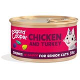 Edgard & Cooper Cat Chunks in Sauce Senior Chicken & Turkey Wet Cat Food 85g