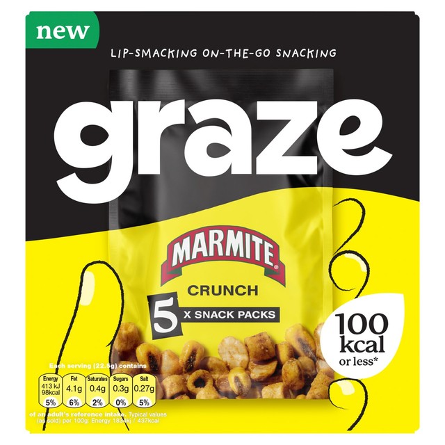 Graze Marmite Crunch vegetable snack mix 5 x 22.5g multipack, UK version