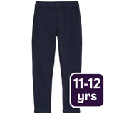 M&S Boys Cotton Rich Chinos Navy Trousers 11-12 Years