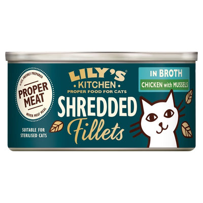 Lily's Kitchen Shredded Fillets Chicken & Mussels in Broth Wet Cat Food 70g