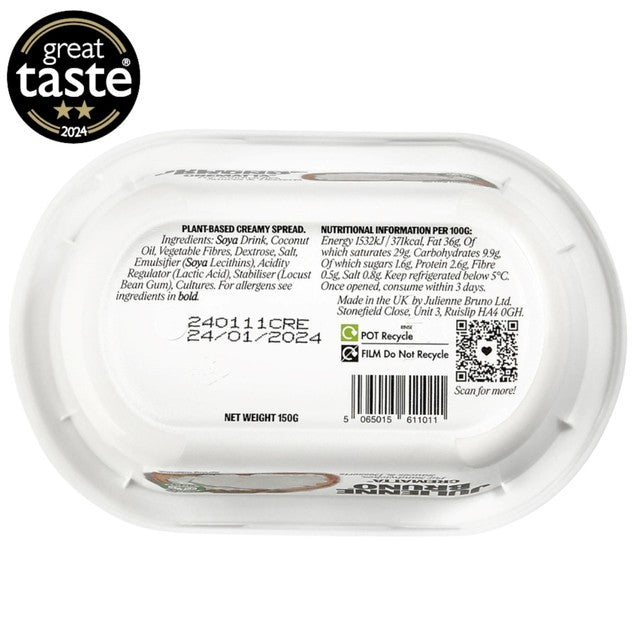 Julienne Bruno Crematta plant-based creamy spread 150g - British product